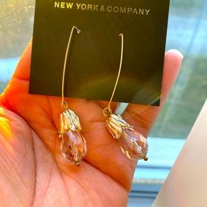 *****SOLD******New York & Co. Crystal like teardrop earrings